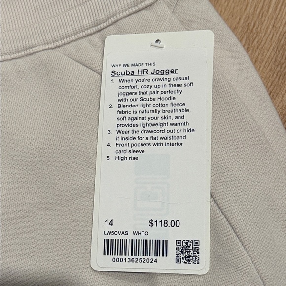 Lululemon scuba high rise Jogger Opal White - Picture 4 of 5